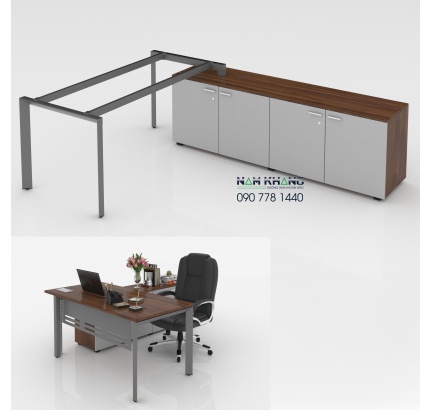 Bàn Giám Đốc BGĐ-13 (3 châm chạm đất - 1 chân gác tủ)