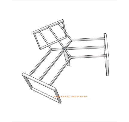 Chân 25x50 khung hình chữ nhật - bàn Bummarang