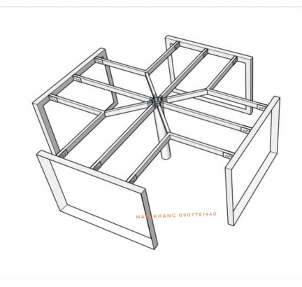 Chân tam giác quỳ 4 người 4 góc