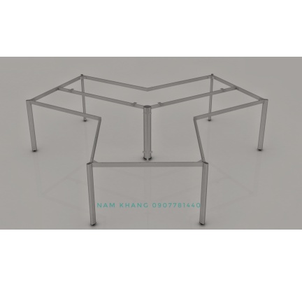 Khung chân Oval 3 chổ ngồi- bàn 120 độ